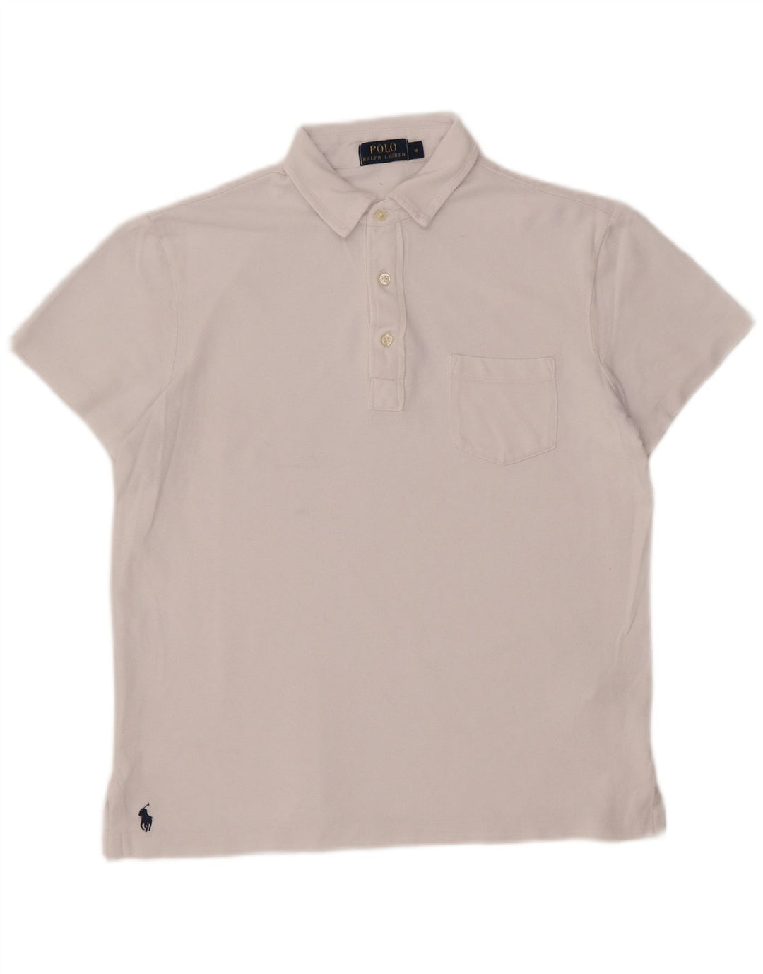 POLO RALPH LAUREN Mens Polo Shirt Medium White Cotton
