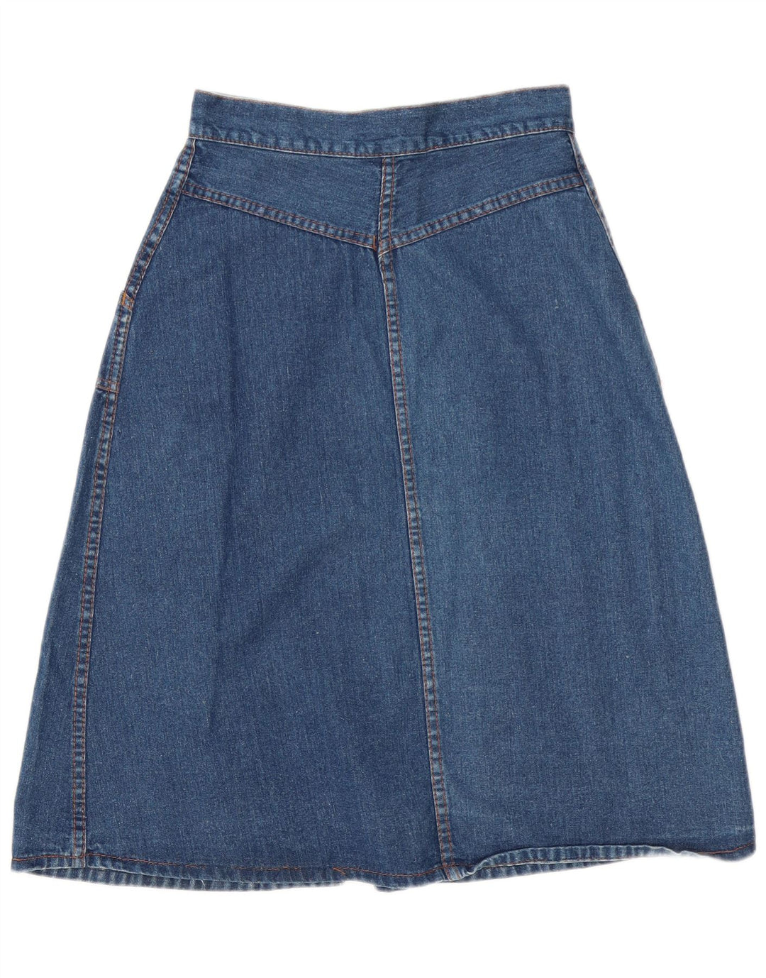 Vintage Damen Maxi Denim A-Linie Rock W28 Mittelblau