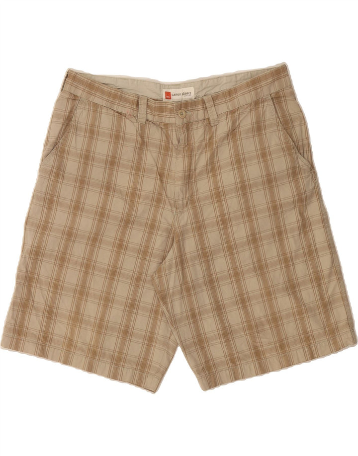 MOSSIMO Mens Chino Shorts W38 XL Beige Check Cotton Vintage Mossimo and Second-Hand Mossimo from Messina Hembry 