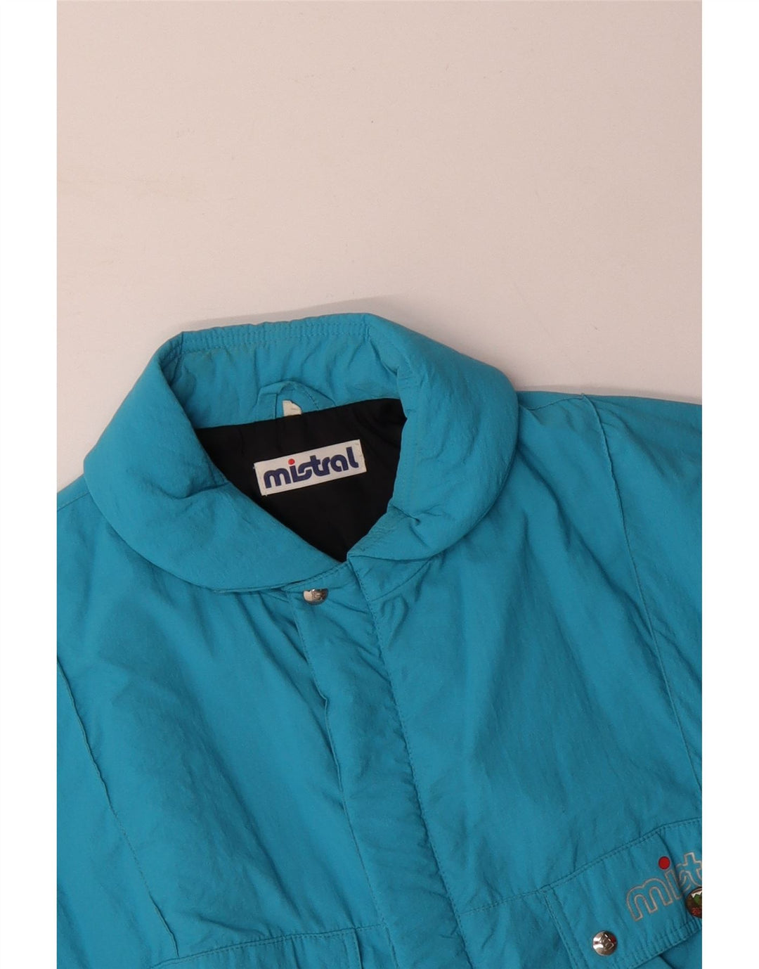 MISTRAL Herren Graphic Loose Fit Wattierte Jacke UK 40 Large Blau Polyamid