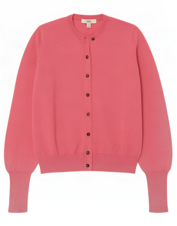 Marks & Spencer Damen-Cardigan-Pullover UK 14 Mittelrosa Viskose