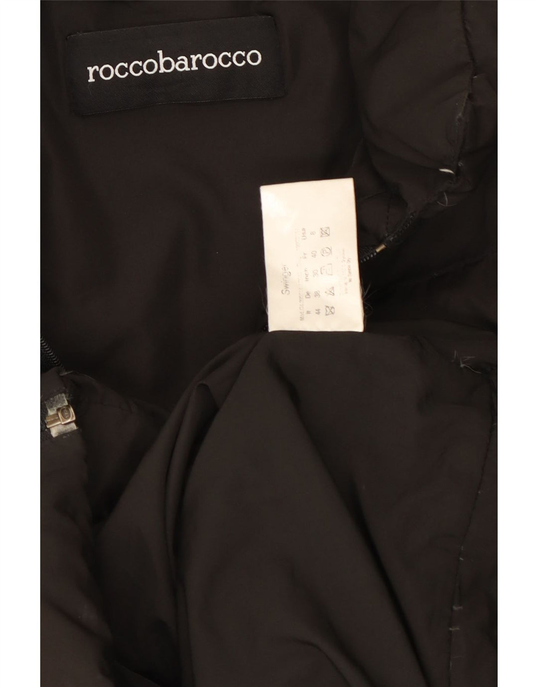Roccobarocco Damen gepolsterter Mantel US 8 Medium Schwarz