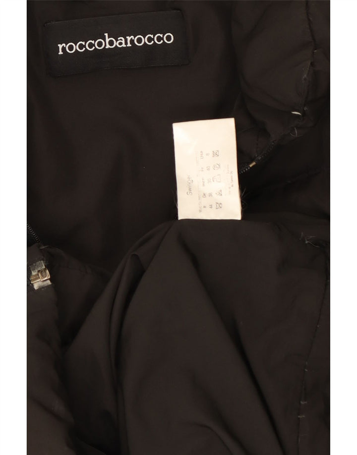 Roccobarocco Damen gepolsterter Mantel US 8 Medium Schwarz