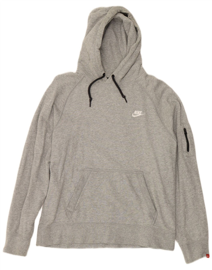 NIKE Herren Kapuzenpullover, groß, graue Baumwolle