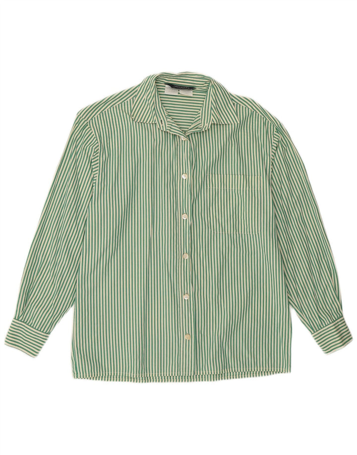 MAX MARA Womens Weekend Shirt UK 16 Große grüne Nadelstreifen