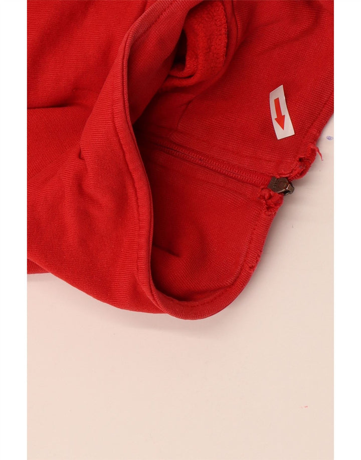 Kappa Herren-Sweatshirt mit Reißverschluss am Hals, 3XL, rote Baumwolle