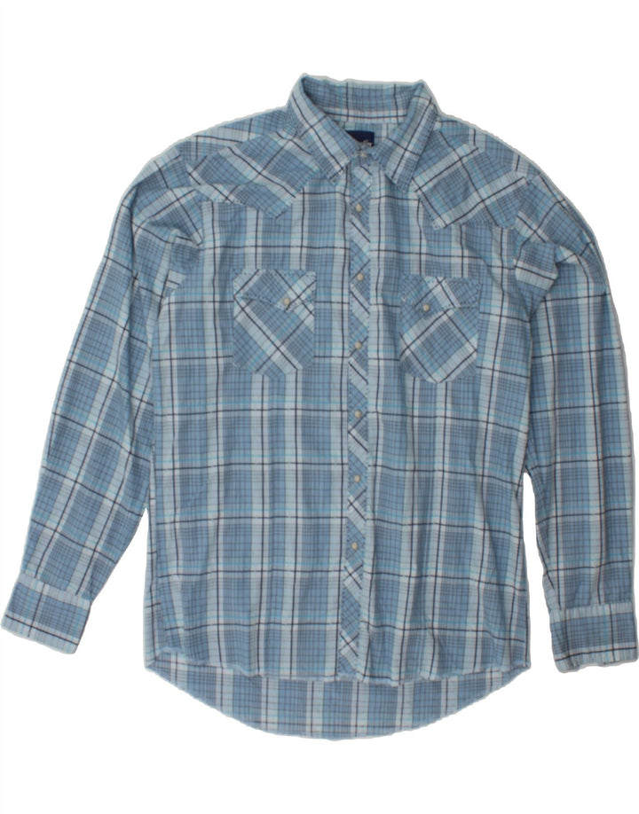 WRANGLER Mens Shirt XL Blue Check Cotton Vintage Wrangler and Second-Hand Wrangler from Messina Hembry 