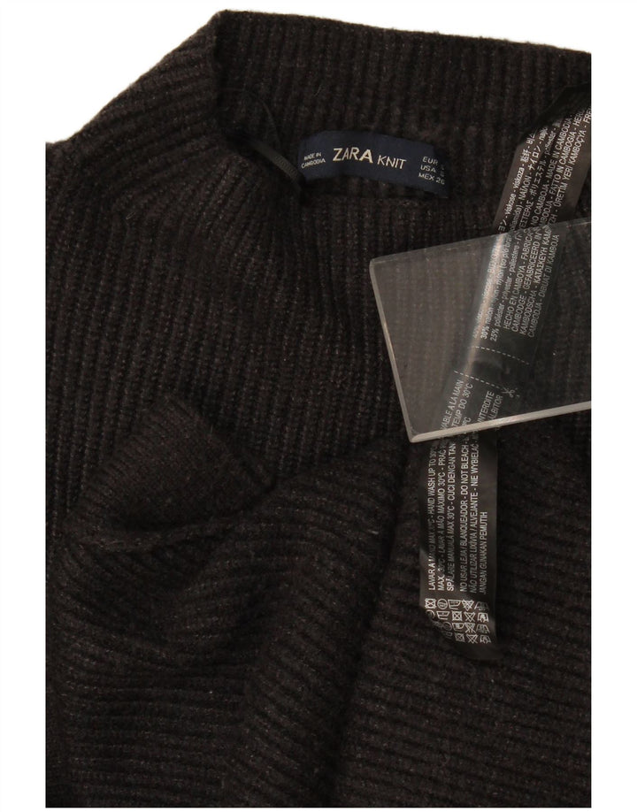 Zara Damen-Pullover mit Rollkragen, übergroß, Gr. 10, Größe S, graue Viskose