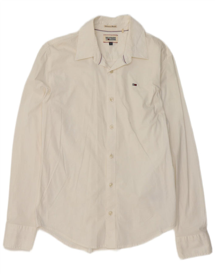Tommy Hilfiger Herrenhemd Medium Off White Cotton