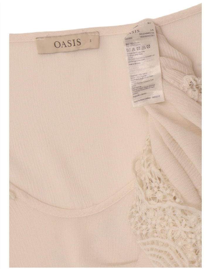 Oasis Damen A-Linien-Kleid UK 10 Small Weiße Viskose