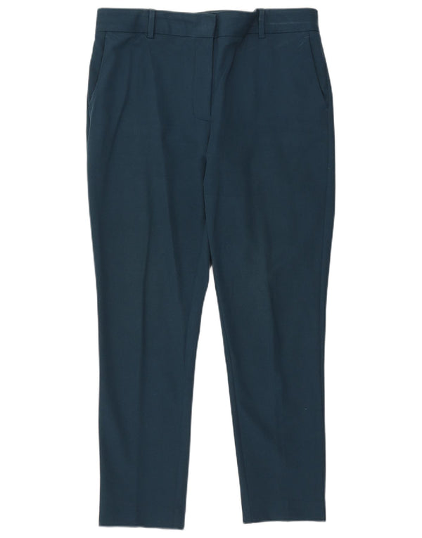Marks & Spencer Damen Anzughose mit hoher Taille, UK 14, Größe L W34 L27, Blau