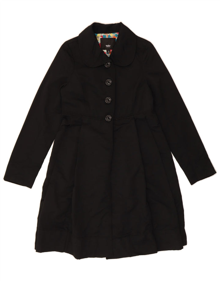 MOSSIMO Womens Trench Coat UK 10 Small Black Cotton Vintage Mossimo and Second-Hand Mossimo from Messina Hembry 