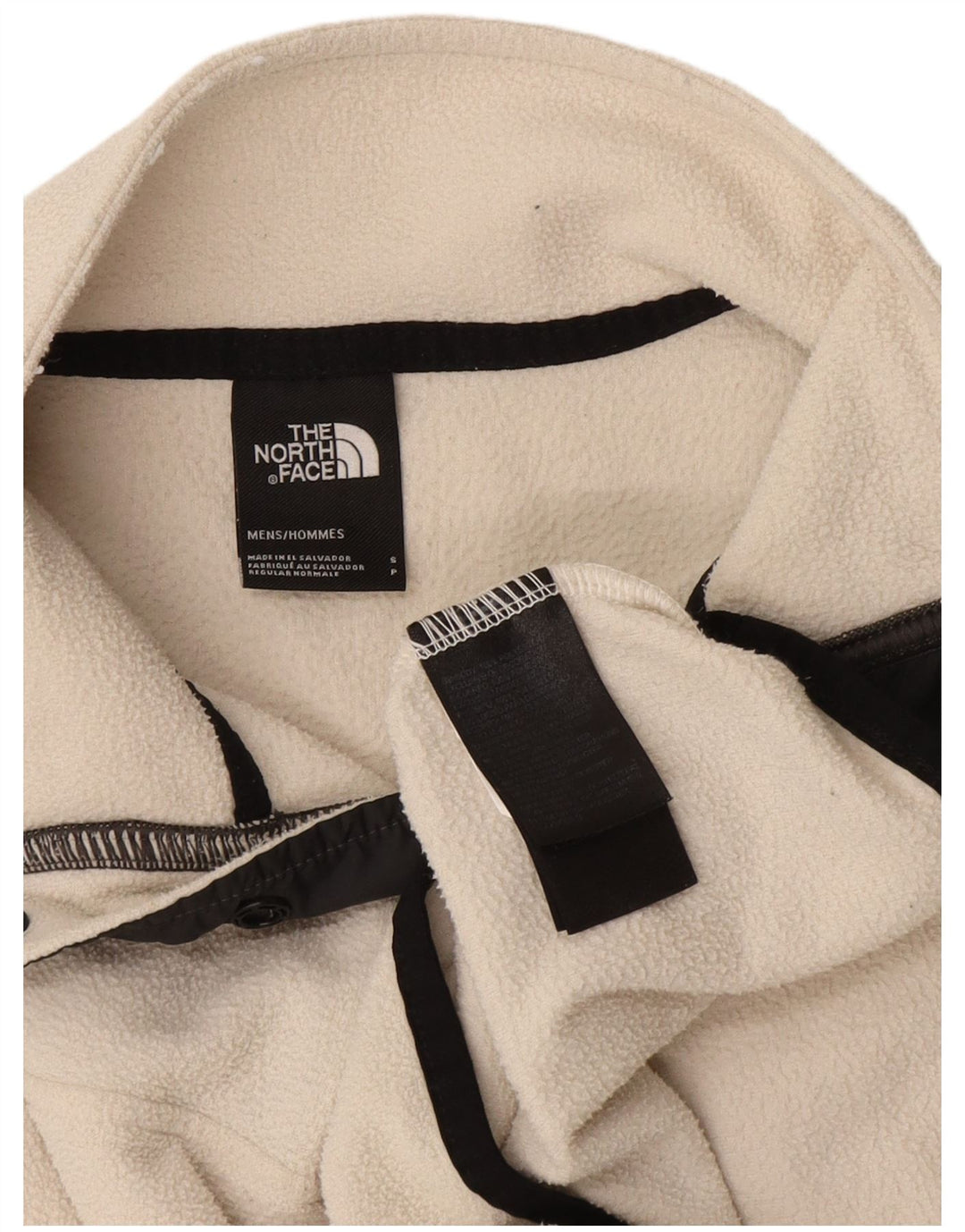 The North Face Herren-Fleecepullover mit Knopfkragen, Größe S, Weiß, Polyester