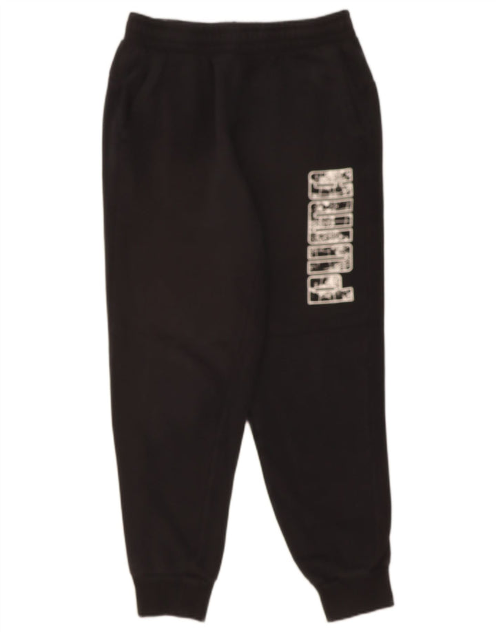 PUMA Mens Graphic Tracksuit Trousers Joggers Medium  Black Cotton