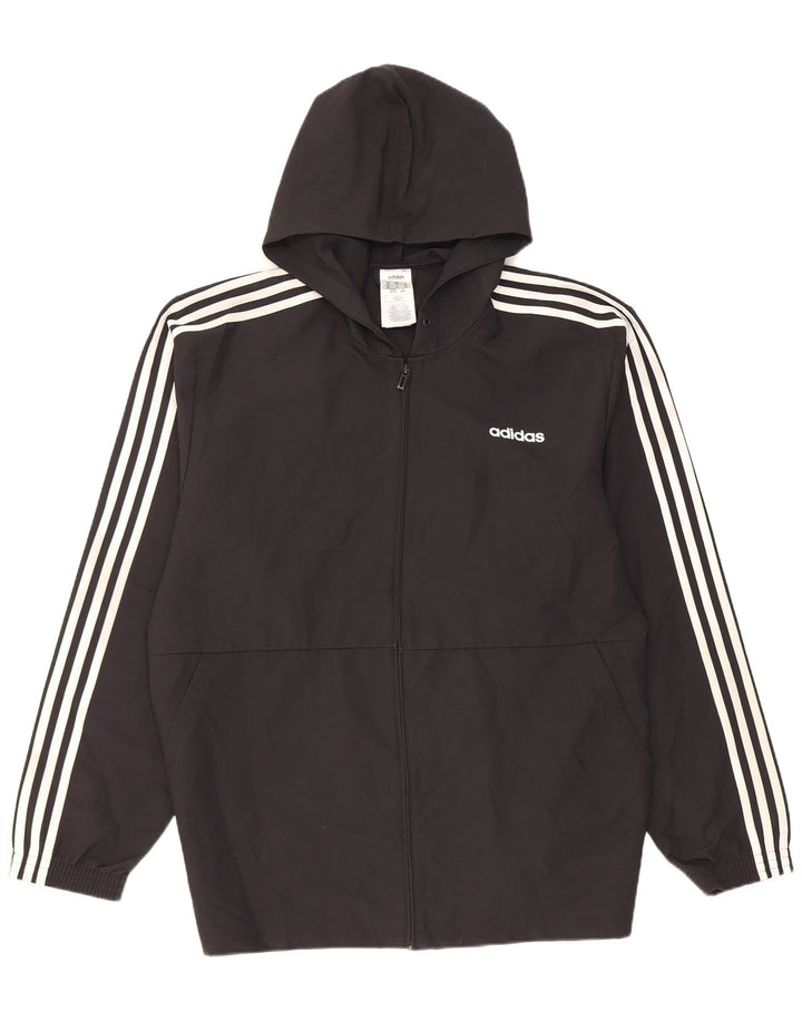 Adidas Herren-Trainingsanzug mit Kapuze, Jacke, XL, Schwarz, Polyester