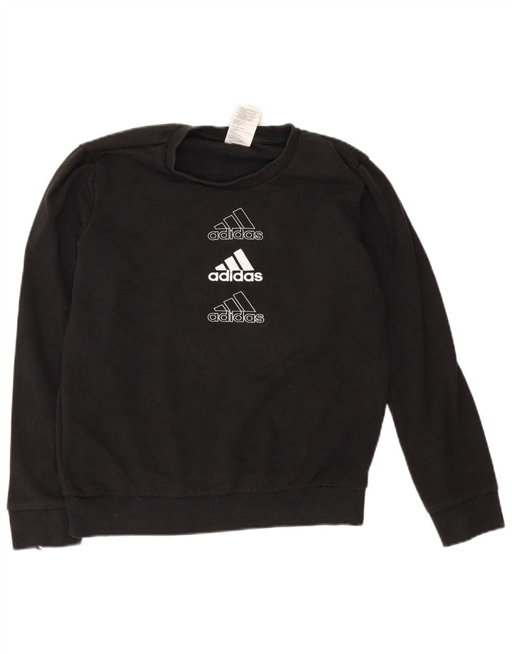 Adidas Damen Graphic Oversized Sweatshirt Pullover UK 8/10 Small Schwarz