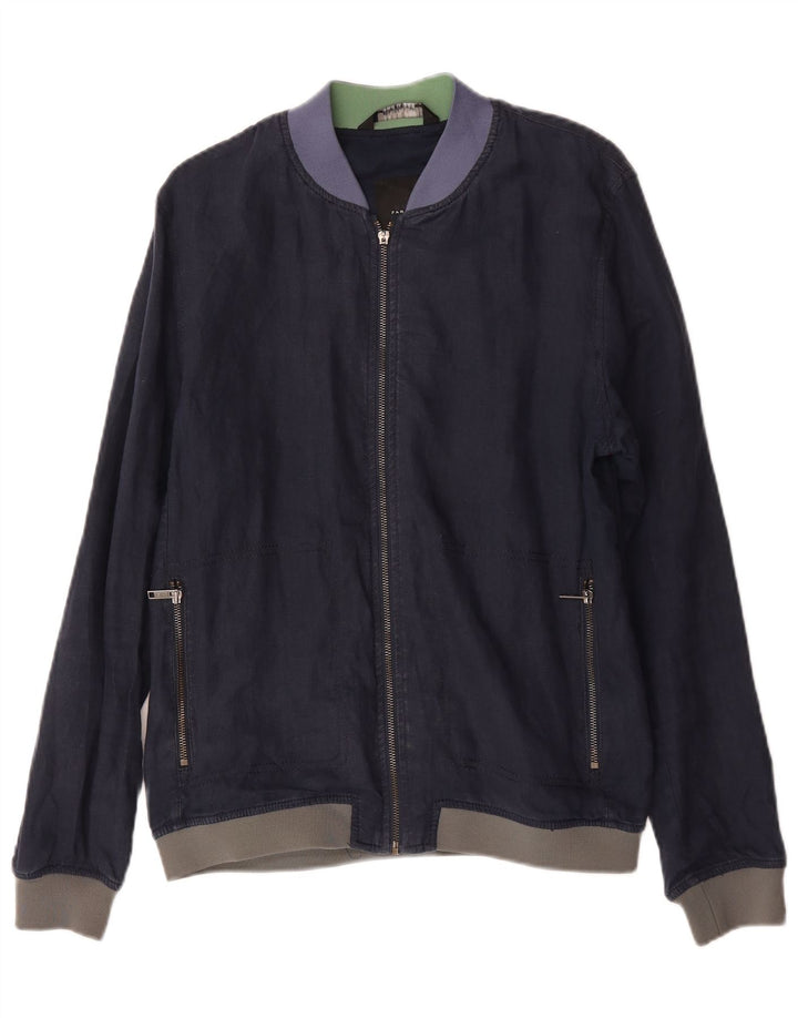 Zara Herren Bomberjacke UK 40 Large Marineblau