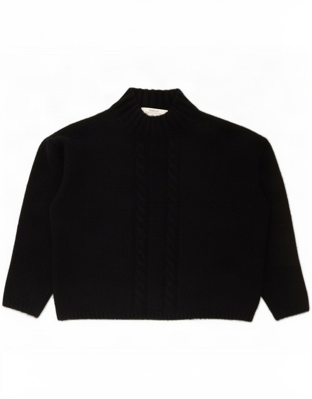 St. Bernard Rollkragenpullover für Damen, UK 14, Größe L, schwarze Wolle