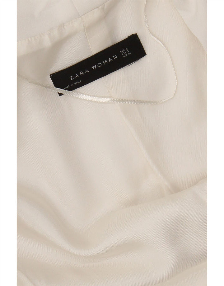 Zara Damen-Blazer mit 3/4-Ärmeln, offen, Gr. 10, Weiß