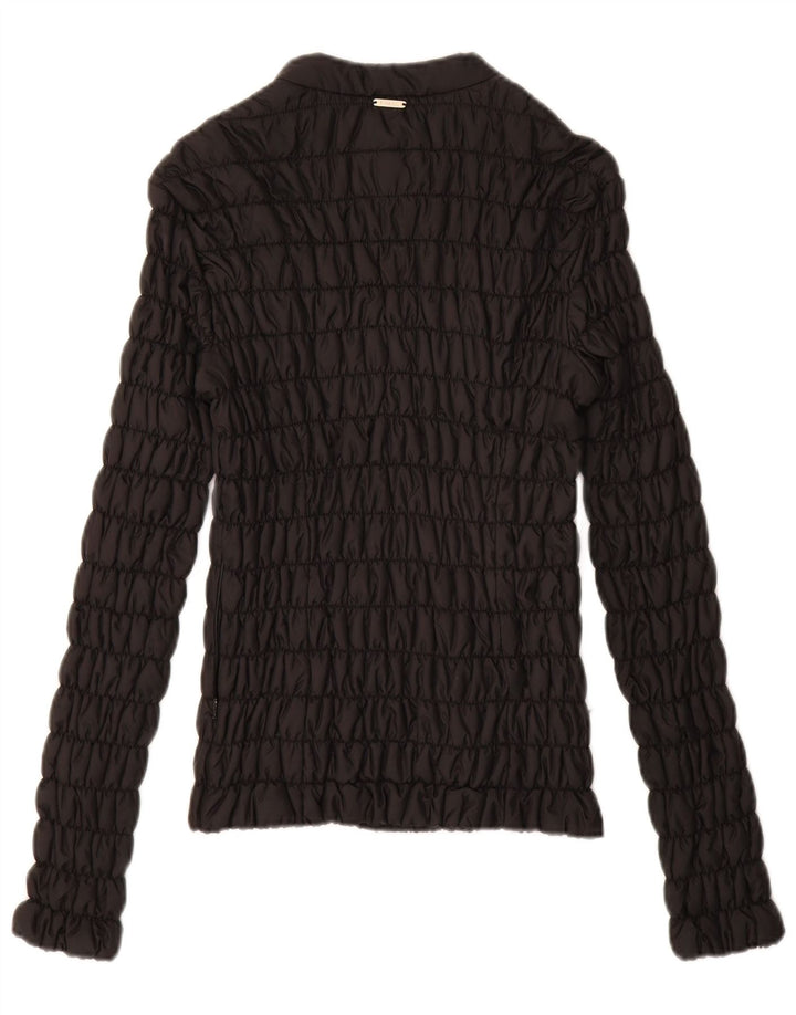 GUESS Damen Wattierte Jacke UK 12 Medium Schwarz