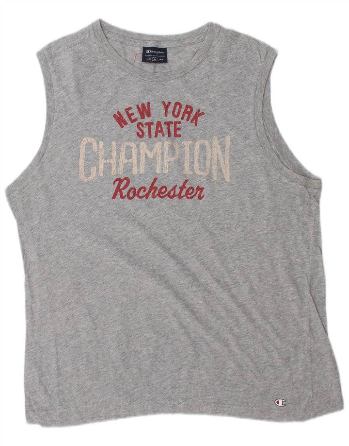 Champion Herren Grafik-Weste-Top Mittelgrau meliert