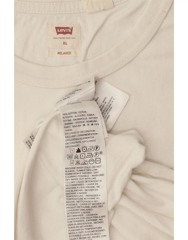 LEVI'S Herren Relaxed T-Shirt Top XL Weiße Baumwolle