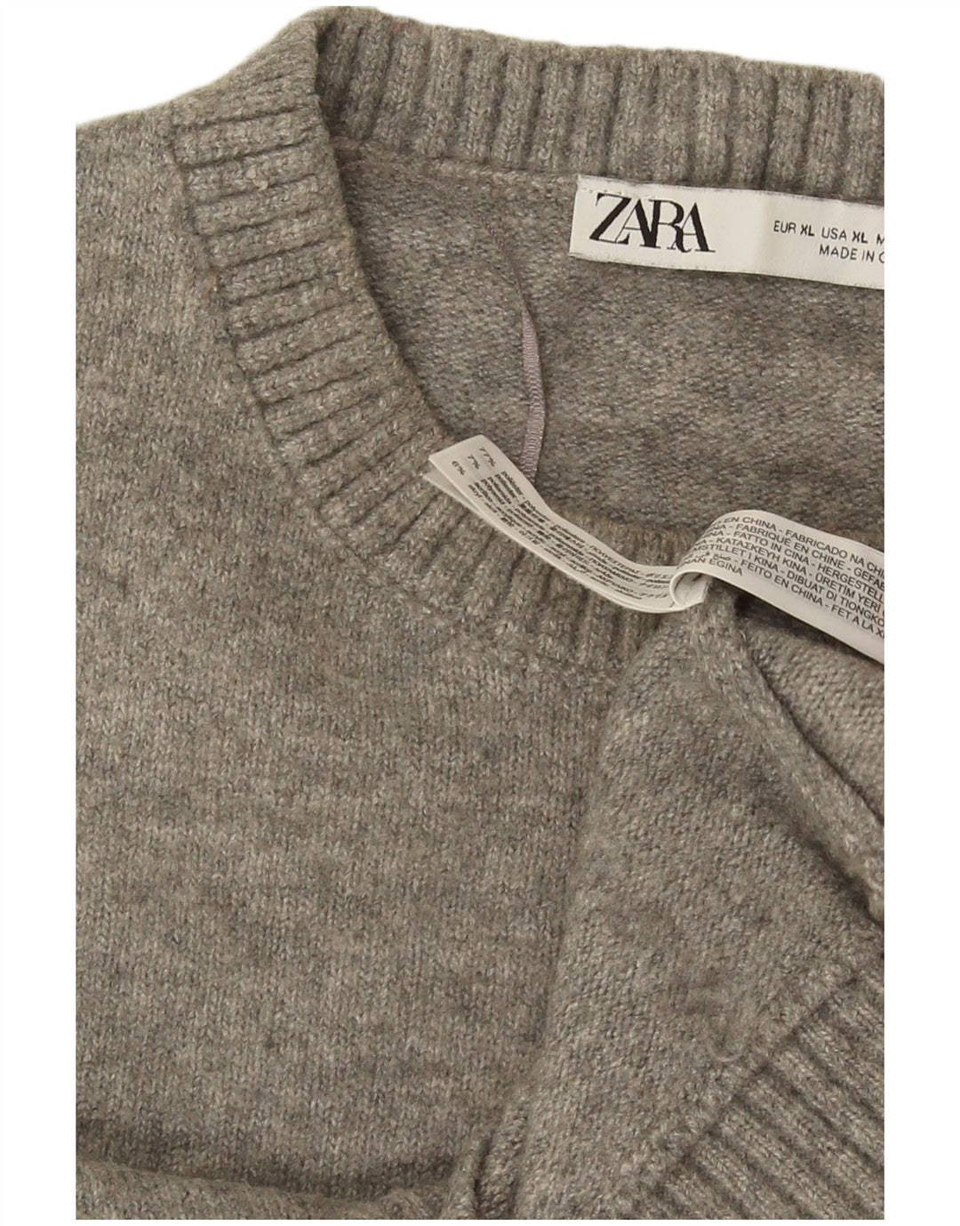 Zara Damen Crop Vest Tank Top UK 18 XL Grau geflecktes Polyester