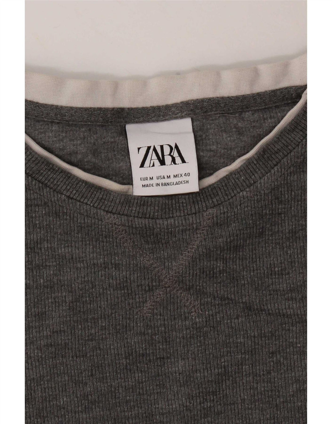 Zara Damen Top Langarm UK 12 Mittelgrau