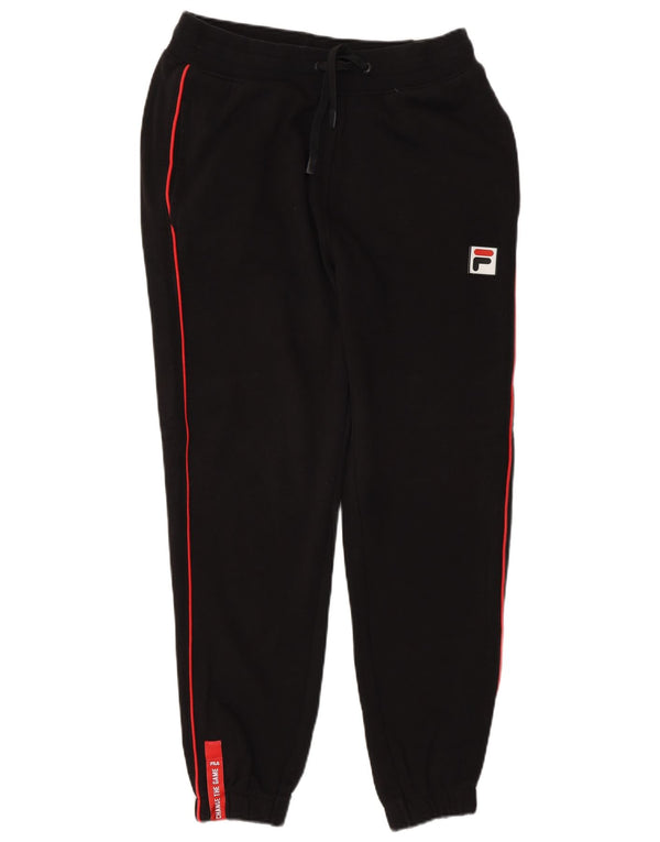 Fila Herren-Trainingshose, Jogginghose, XS, schwarz, gestreift, Baumwolle