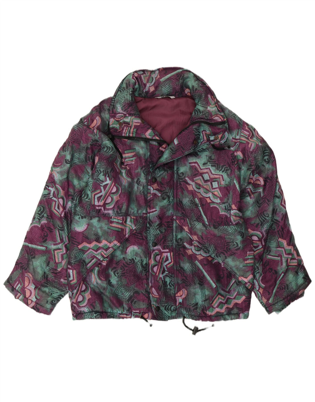 Brugi Herren-Windbreakerjacke mit abstraktem Muster, UK 42, XL, mehrfarbig