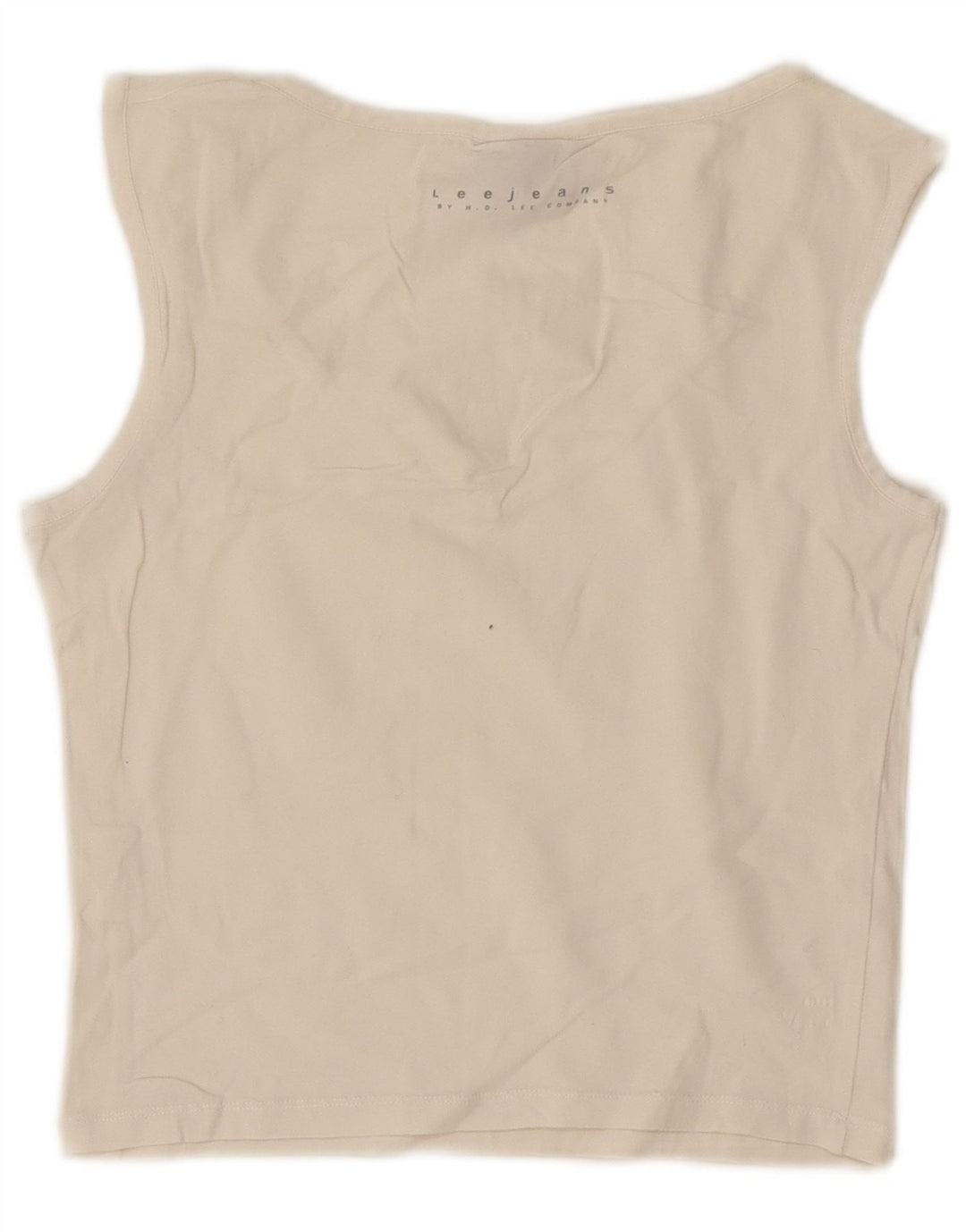 Lee Damen Crop Vest Top UK 14 Large Off White Baumwolle