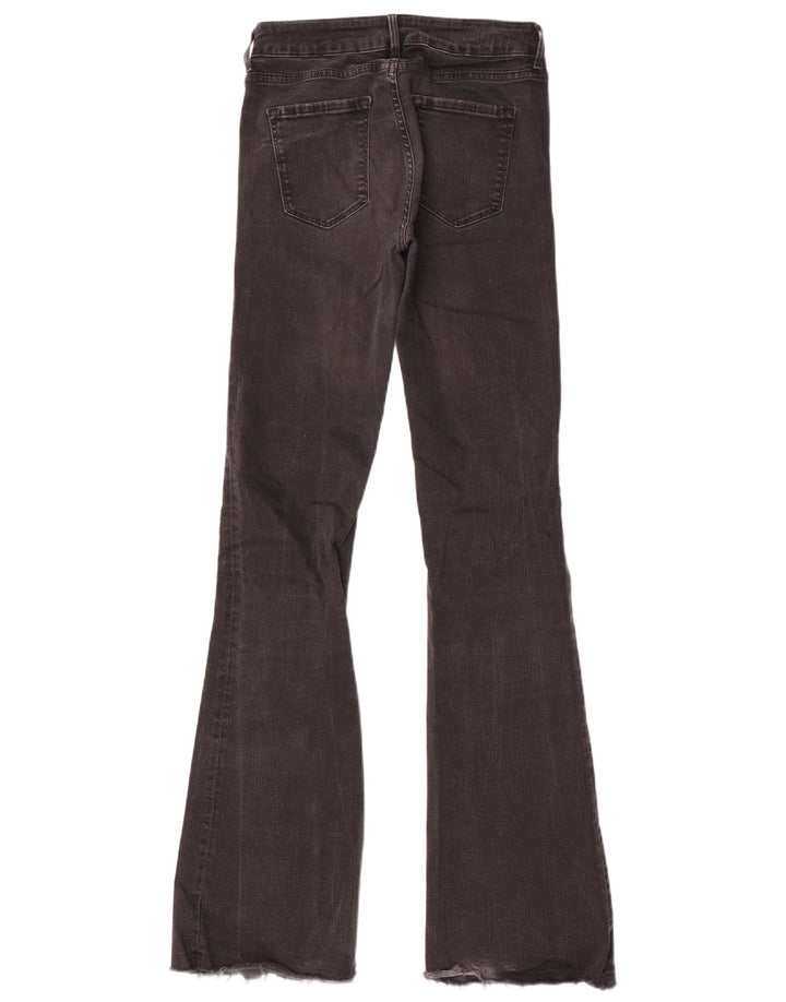 Zara Damen Medium Rise Flare Slim Jeans EU 38 Small W28 L34 Schwarz