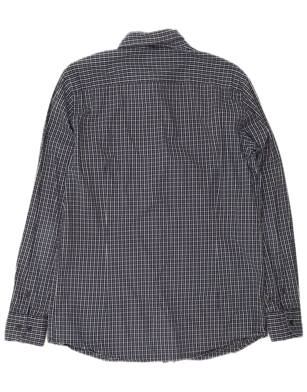 Massimo Dutti Herrenhemd, groß, marineblau, kariert, Baumwolle