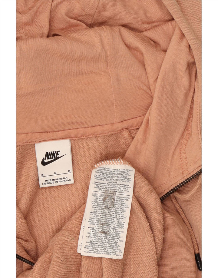 Nike Damen Zip Hoodie Pullover UK 14 Mittelorange Baumwolle
