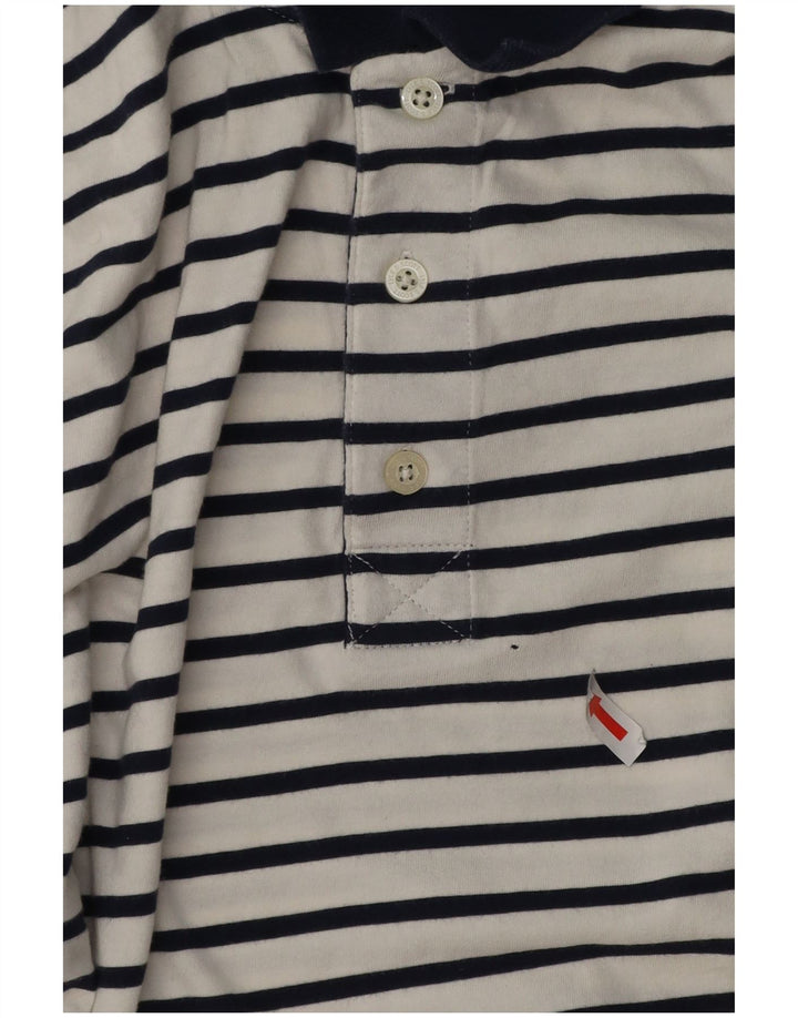 Lyle & Scott Herren-Poloshirt, groß, weiß gestreift, Baumwolle