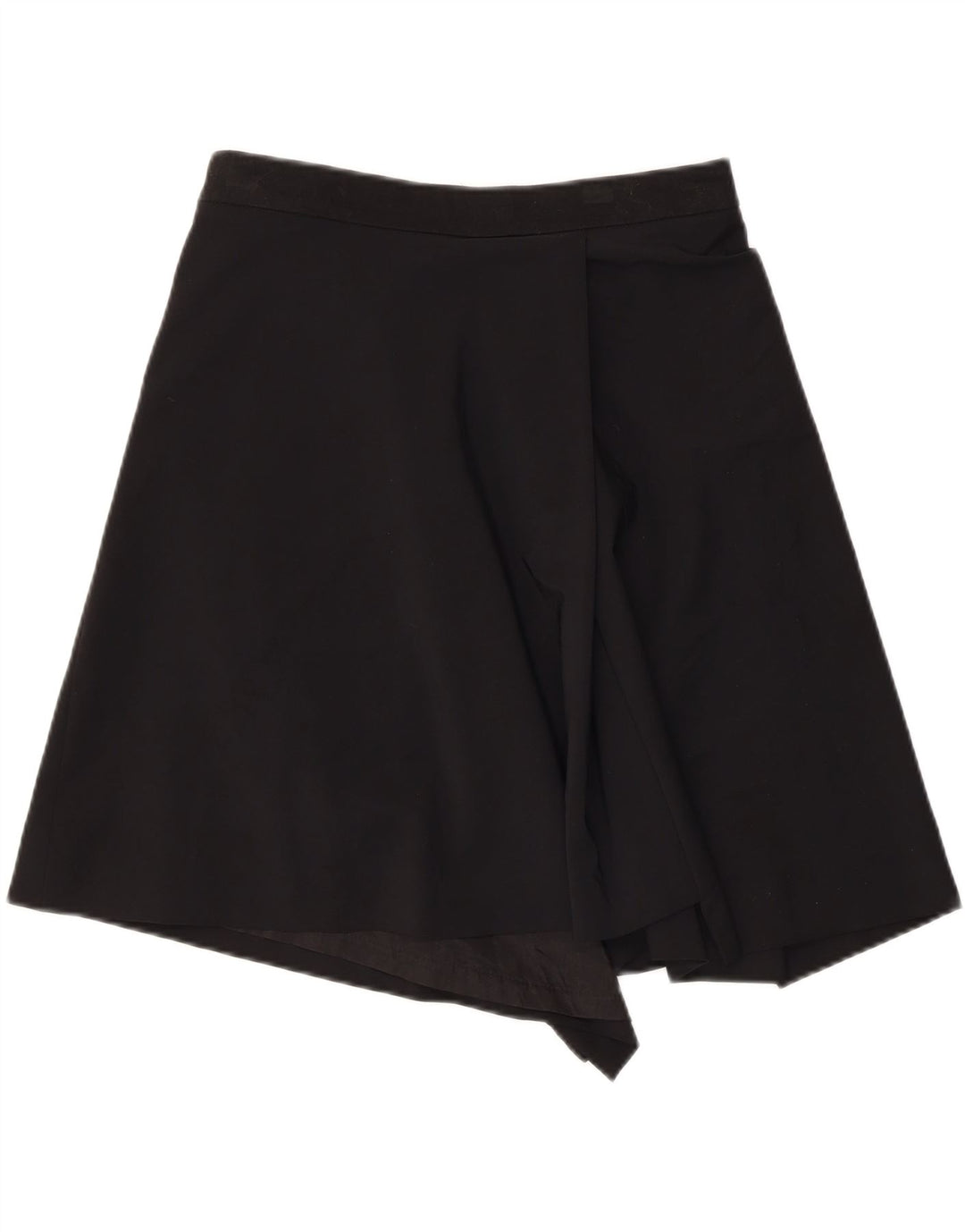 ANGELA MELE Damen Wickelrock IT 44 Medium W30 Schwarze Wolle