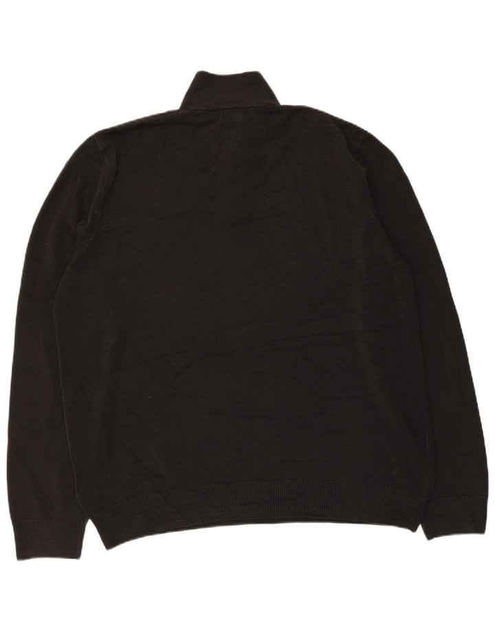 Marks & Spencer Herren-Pullover mit Reißverschluss, XL, schwarzes Acryl