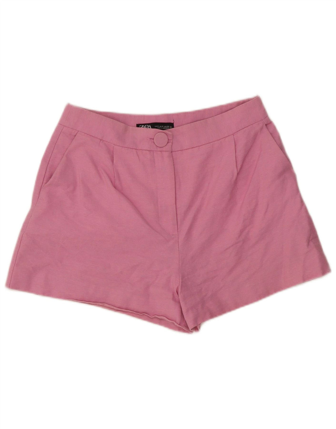 Zara Damen-Hotpants mit hoher Taille, mittelgroß, W28, rosa Baumwolle