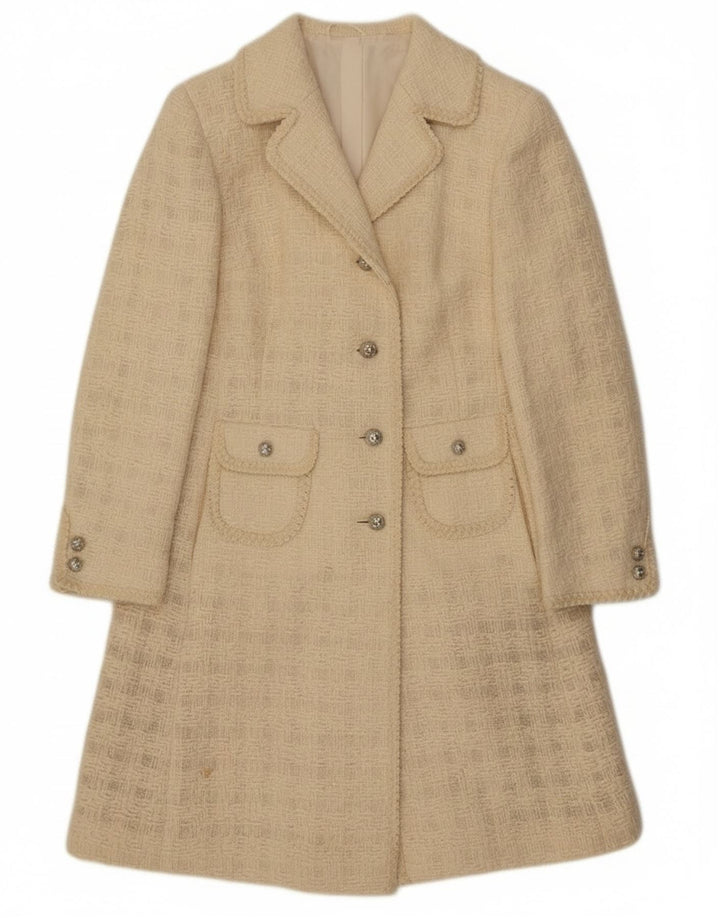 Exklusiver Damenmantel UK 10 Small Off White Check