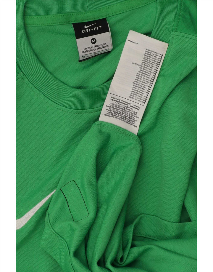 Nike Herren-Dri-Fit-Oberteil mit langen Ärmeln, mittelgrünes Farbblock-Polyester