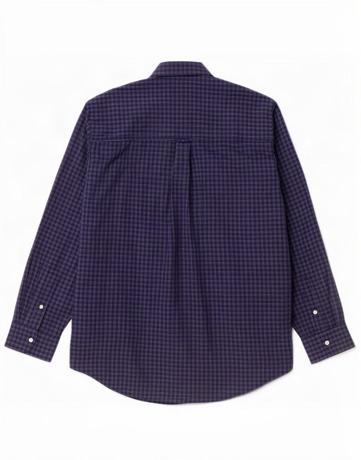 Chaps Herren-Hemd, pflegeleicht, XL, marineblau, kariert, Baumwolle