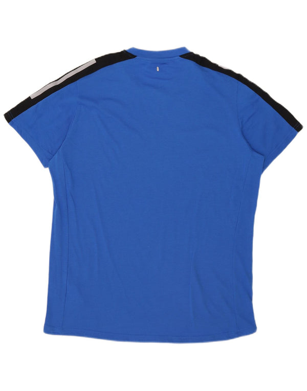 Adidas Herren Aeroready Grafik-T-Shirt-Oberteil, großes blaues Farbblock-Polyester