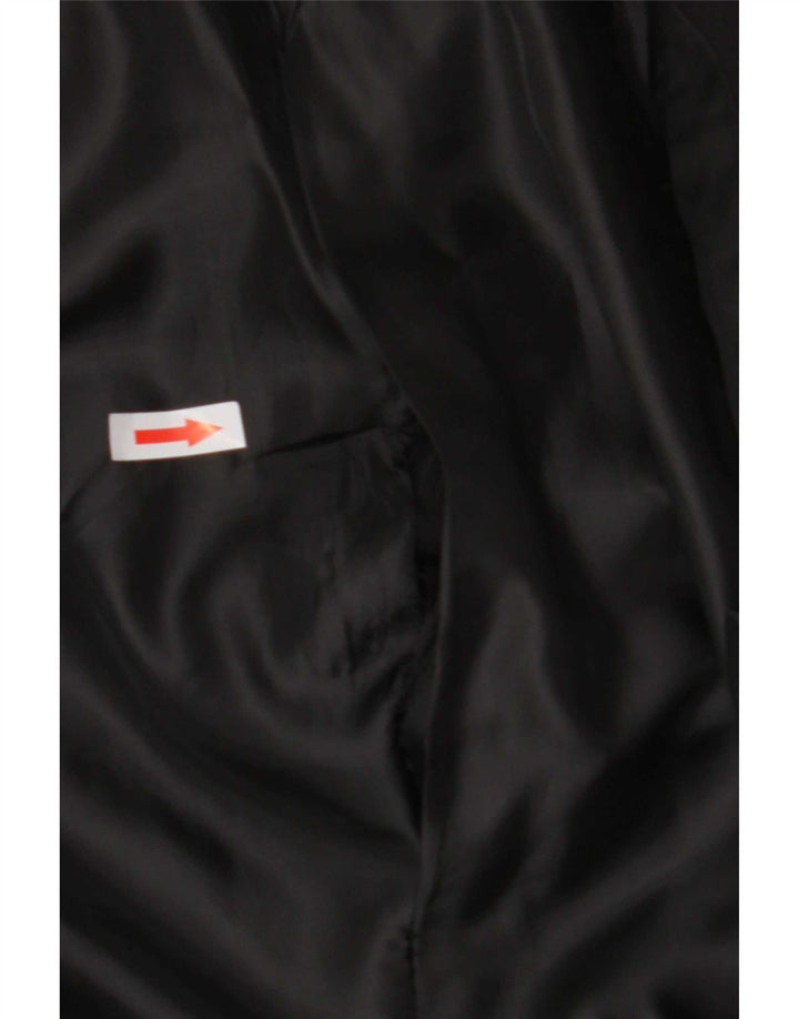 Zara Herren Zweireiher-Blazerjacke UK 36 Small Schwarz Polyester