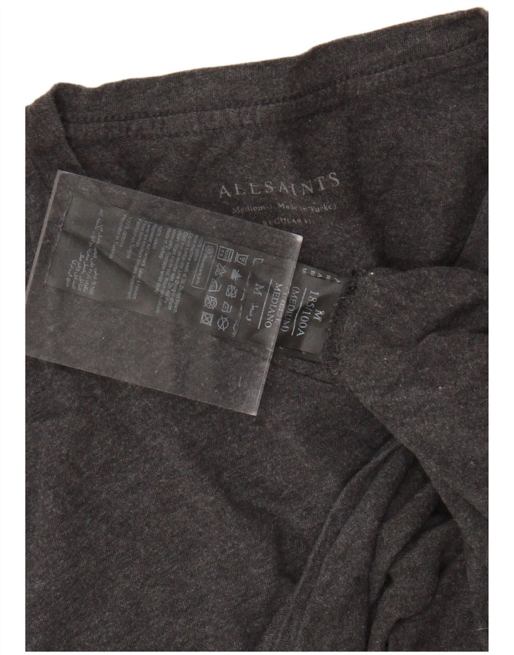 ALL SAINTS Damen T-Shirt Top UK 14 Mittelgraue Baumwolle