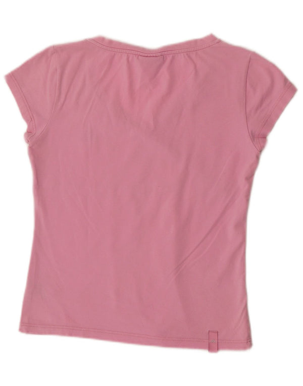 Adidas Damen Crop T-Shirt Top UK 12 Mittelrosa Baumwolle