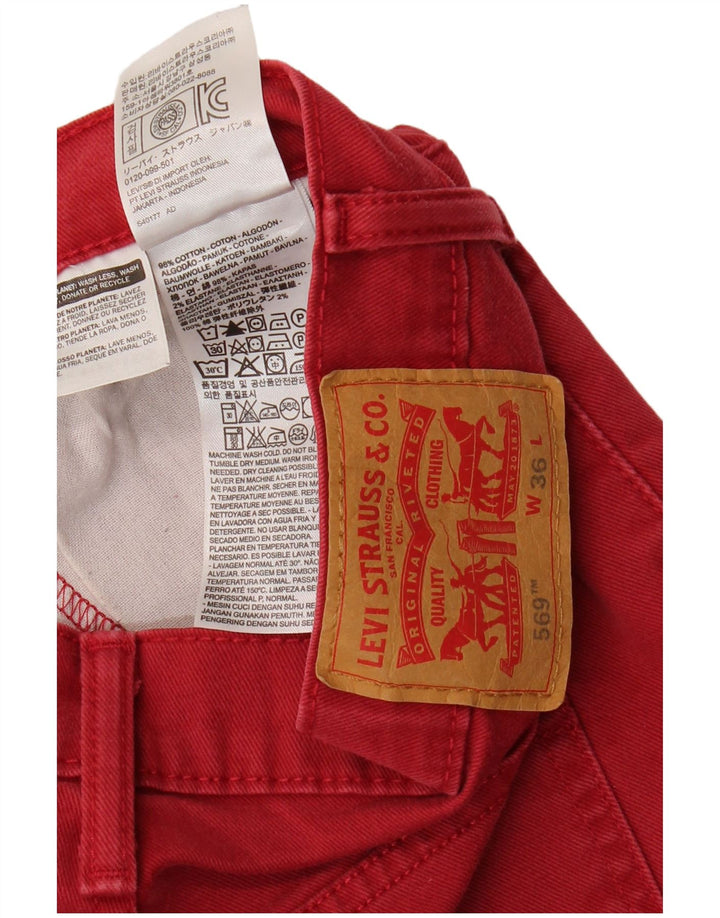 LEVI'S Herren 569 Denim Shorts W36 Große rote Baumwolle