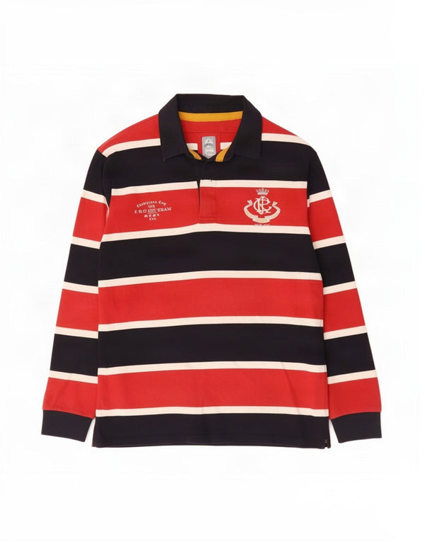 Tom Joule Herren-Rugby-Poloshirt mit Grafik, langärmelig, groß, schwarz gestreift