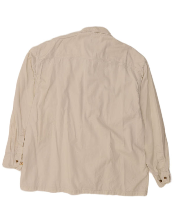 Berto Lucci Herren Jeanshemd XL Weiße Baumwolle