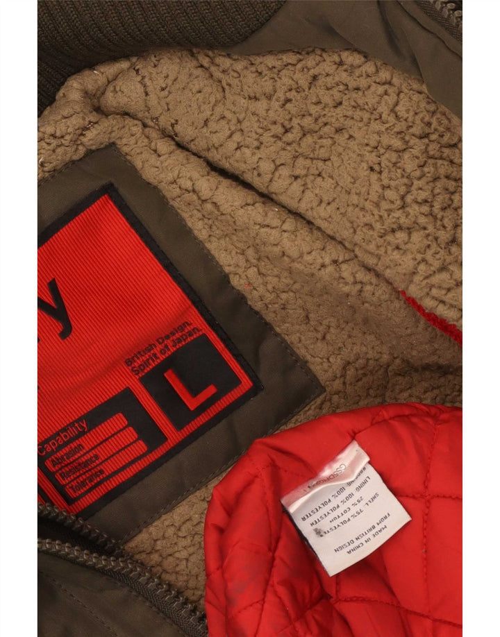 Superdry Damen-Parka mit Kapuze, UK 40, Größe L, braun, Polyester