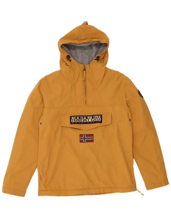 Napapijri Herren Geographic Graphic Anorak Jacke UK 40 Large Gelbes Nylon